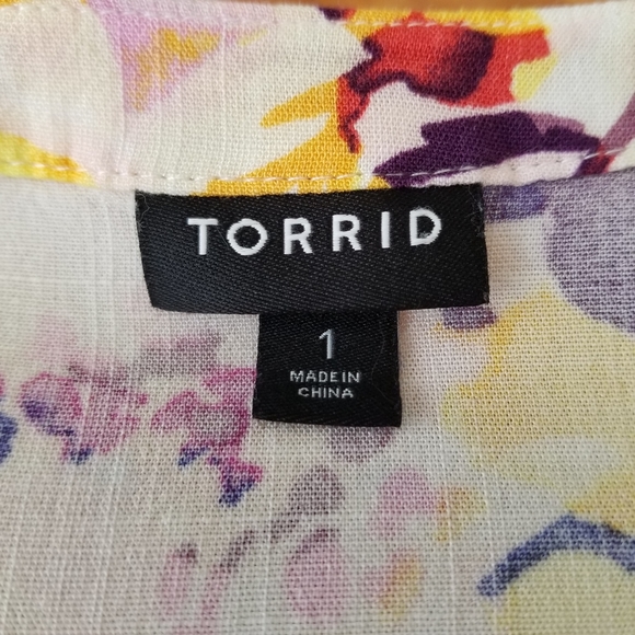 Torrid Rayon Slub Hi-Lo Short Sleeve Blouse Size 1X - Picture 8 of 12
